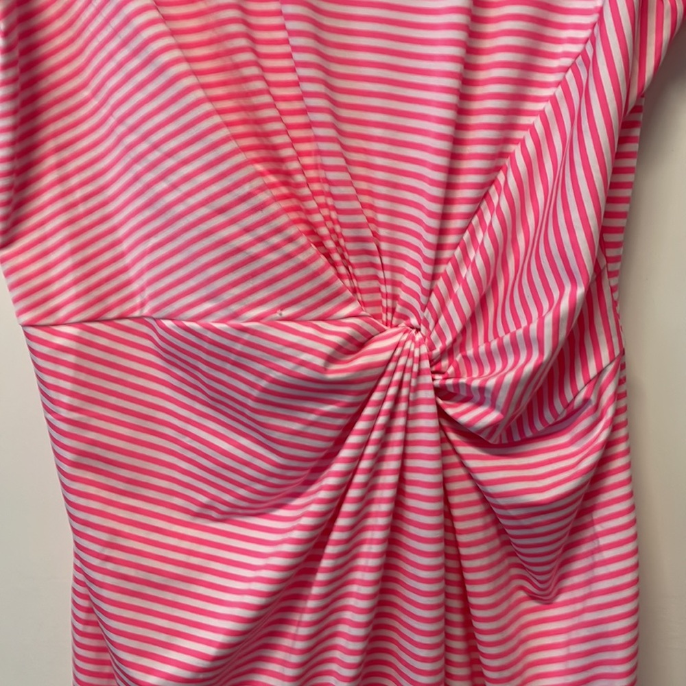 Vineyard Vines Pink & White Striped Twist-Front Mini Dress - Picture 3 of 4